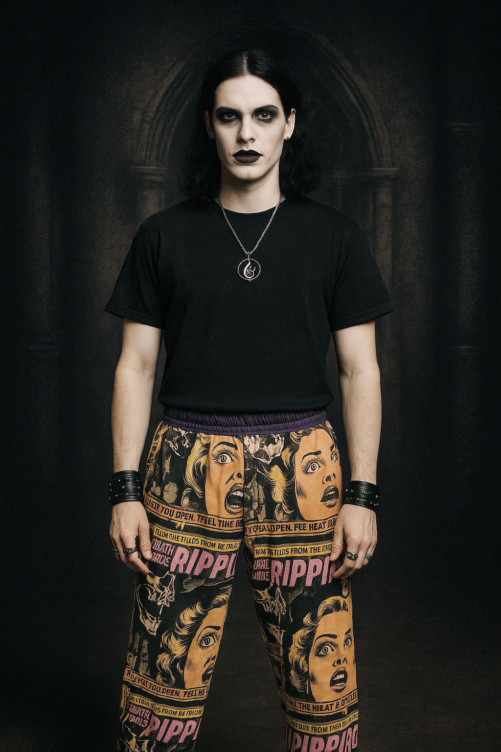 🩸 Jogger “Cursed Panels” – Gato Shiko x Broken Heart