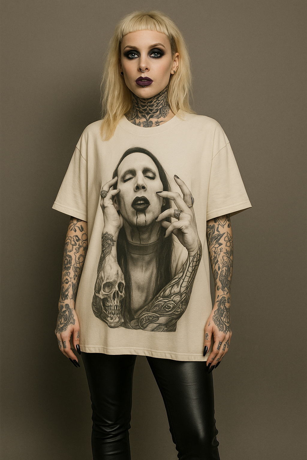 🩸 Polera “Beautiful &amp; Damned” – Marilyn Manson x Broken Heart 🩸